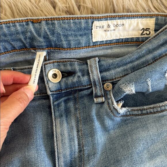 Rag & Bone Cate Mid-Rise Ankle Skinny Jeans Palmer Size 25 Blue - Picture 6 of 7